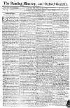 Reading Mercury Monday 14 December 1772 Page 1