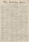 Dunfermline Saturday Press Saturday 08 March 1862 Page 1
