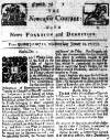Newcastle Courant Mon 21 Jan 1712 Page 1