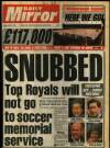 Daily Mirror Tuesday 25 April 1989 Page 1