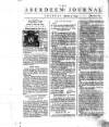Aberdeen Press and Journal Tue 07 Mar 1749 Page 1