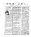 Aberdeen Press and Journal Tue 10 Mar 1752 Page 1