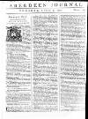 Aberdeen Press and Journal Tuesday 09 April 1754 Page 1