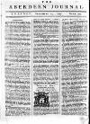 Aberdeen Press and Journal Tuesday 13 September 1757 Page 1