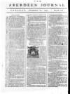 Aberdeen Press and Journal Tuesday 22 November 1757 Page 1
