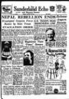 Sunderland Daily Echo and Shipping Gazette Monday 20 November 1950 Page 1