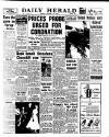 Daily Herald Monday 13 October 1952 Page 1