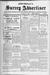 Surrey Advertiser Wednesday 17 August 1921 Page 1