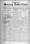 Surrey Advertiser Wednesday 15 February 1922 Page 1