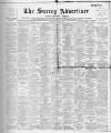 Surrey Advertiser Saturday 25 March 1922 Page 1