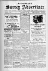Surrey Advertiser Wednesday 22 November 1922 Page 1