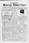 Surrey Advertiser Wednesday 08 September 1926 Page 1