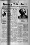 Surrey Advertiser Wednesday 08 February 1928 Page 1