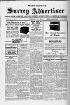 Surrey Advertiser Wednesday 19 February 1930 Page 1