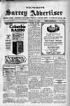 Surrey Advertiser Wednesday 19 March 1930 Page 1