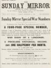 The Sunday Mirror Sunday 13 September 1914 Page 1