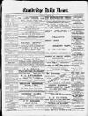 Cambridge Daily News Wednesday 21 November 1888 Page 1