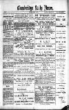 Cambridge Daily News Thursday 28 March 1889 Page 1