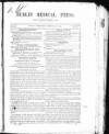 Dublin Medical Press Wednesday 23 February 1848 Page 1