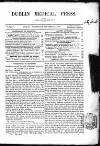 Dublin Medical Press Wednesday 02 September 1857 Page 1