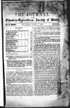 Journal of the Chemico-Agricultural Society of Ulster Monday 03 April 1854 Page 1