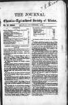 Journal of the Chemico-Agricultural Society of Ulster Monday 06 November 1854 Page 1