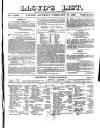 Lloyd's List Saturday 16 February 1856 Page 1