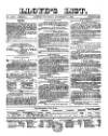 Lloyd's List Thursday 09 November 1865 Page 1
