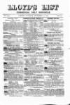 Lloyd's List Saturday 14 September 1872 Page 1