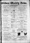 Widnes Weekly News and District Reporter Saturday 17 August 1878 Page 1