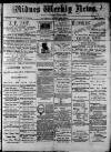 Widnes Weekly News and District Reporter Saturday 07 November 1885 Page 1