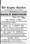 Croydon Guardian and Surrey County Gazette Monday 12 November 1877 Page 1