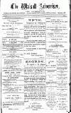 Walsall Advertiser Tuesday 05 March 1889 Page 1