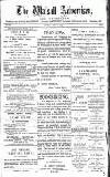 Walsall Advertiser Saturday 09 March 1889 Page 1