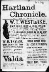 Hartland and West Country Chronicle Monday 03 January 1898 Page 1