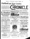 Hartland and West Country Chronicle Tuesday 20 October 1908 Page 1