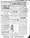 Hartland and West Country Chronicle Tuesday 31 January 1922 Page 1