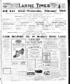 Larne Times Saturday 18 February 1922 Page 1