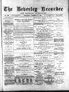 Beverley and East Riding Recorder Saturday 14 September 1889 Page 1