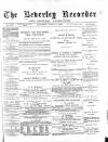 Beverley and East Riding Recorder Saturday 04 January 1890 Page 1