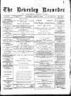 Beverley and East Riding Recorder Saturday 13 January 1894 Page 1