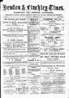 Hendon & Finchley Times Saturday 25 December 1880 Page 1
