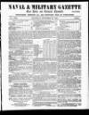 Naval & Military Gazette and Weekly Chronicle of the United Service Saturday 20 December 1862 Page 1