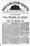 Naval & Military Gazette and Weekly Chronicle of the United Service