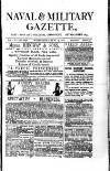 Naval & Military Gazette and Weekly Chronicle of the United Service Wednesday 03 September 1884 Page 1