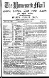 Homeward Mail from India, China and the East Monday 30 September 1907 Page 1