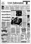 Irish Independent Saturday 01 March 1986 Page 1