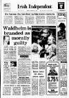 Irish Independent Tuesday 09 February 1988 Page 1