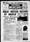 Birmingham Weekly Mercury Sunday 14 April 1940 Page 1
