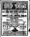 Irish Society (Dublin) Saturday 02 November 1889 Page 1